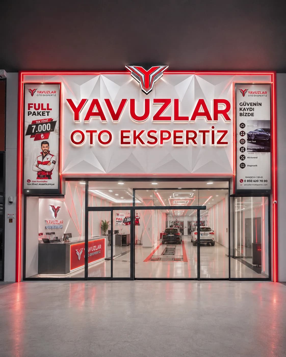 Başakşehir Oto Ekspertiz — Yavuzlar istasyonunun dış cephesi ve tabelası