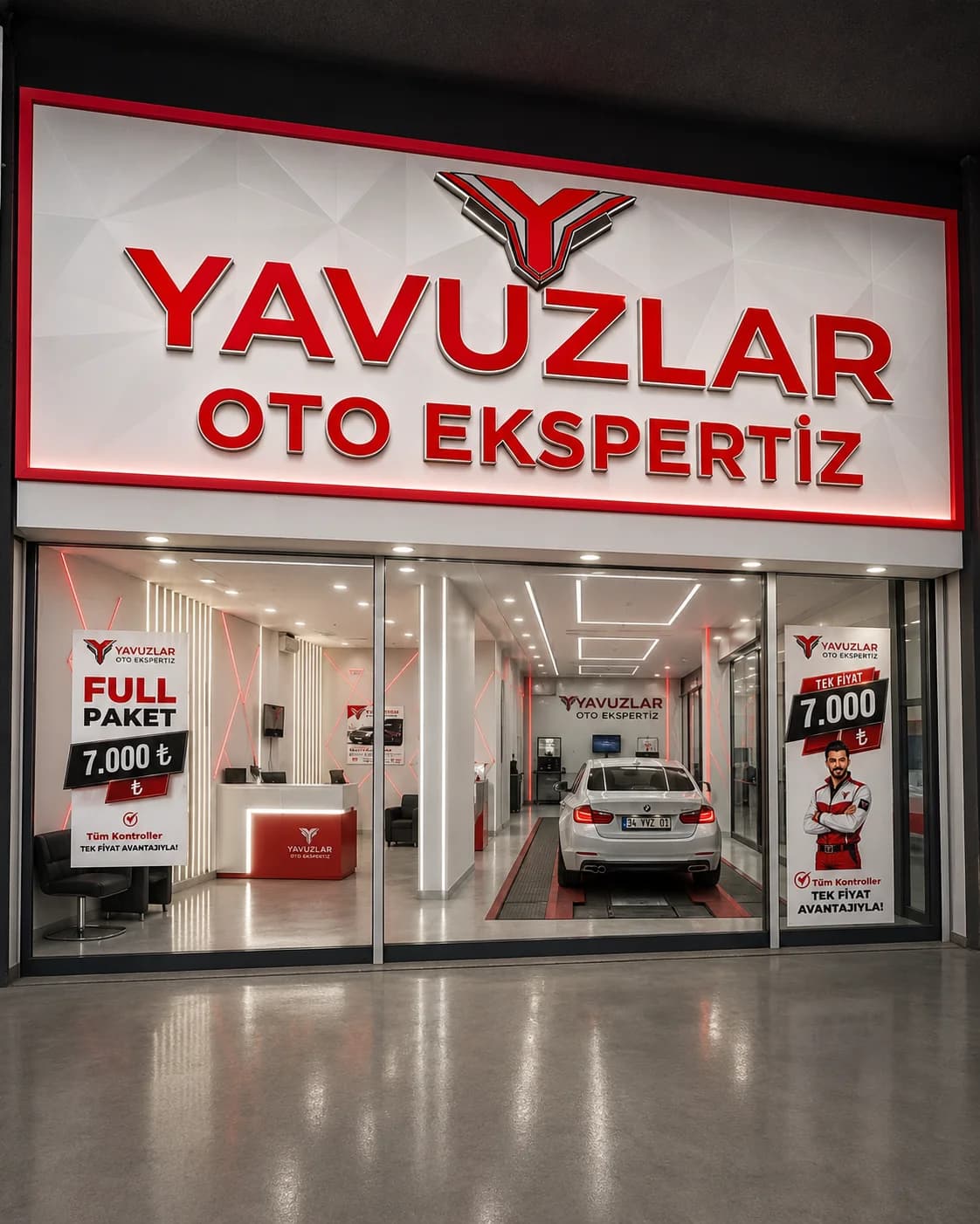 İkitelli Oto Ekspertiz — Yavuzlar istasyonunun dış cephesi ve tabelası