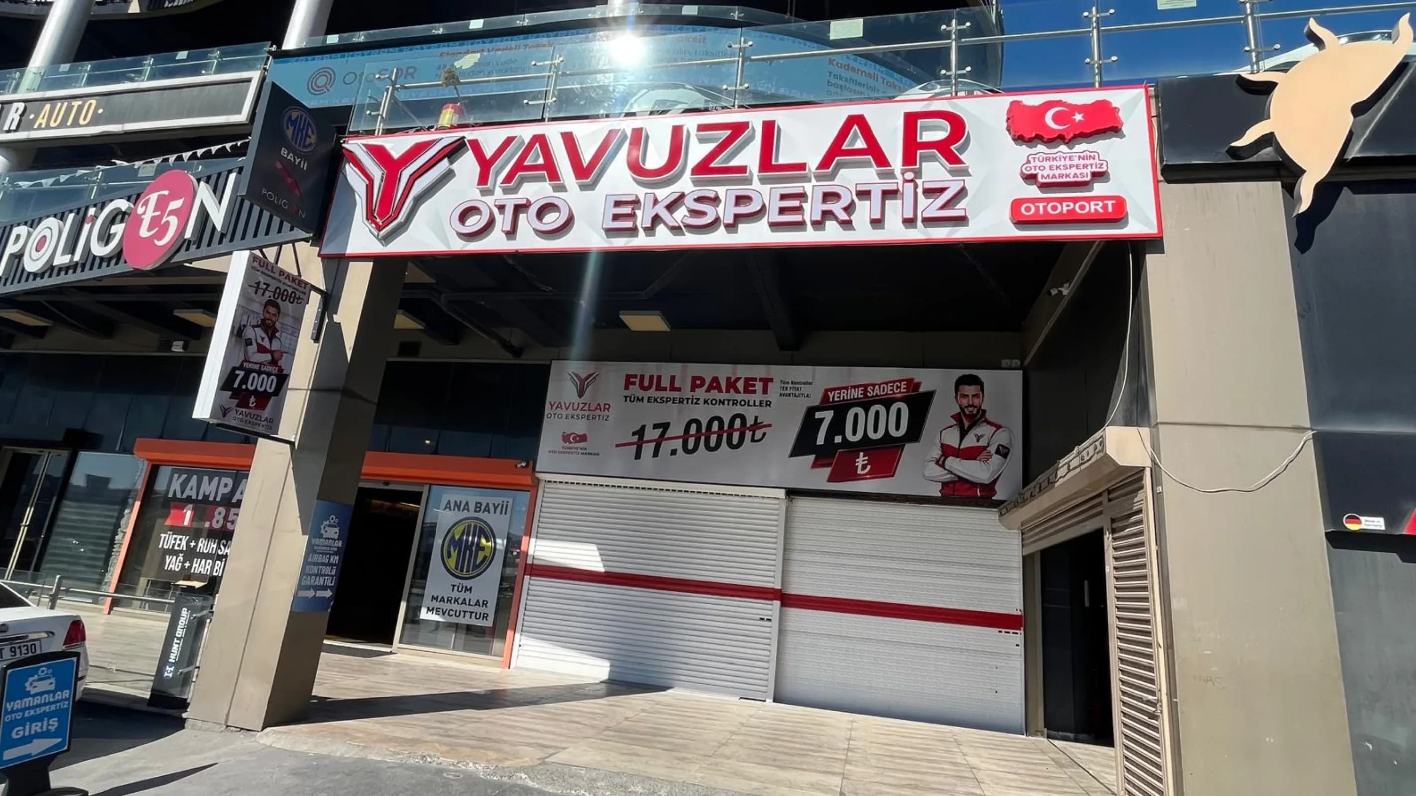 Otoport Oto Ekspertiz — geniş ekspertiz salonu ve kontrol hattı