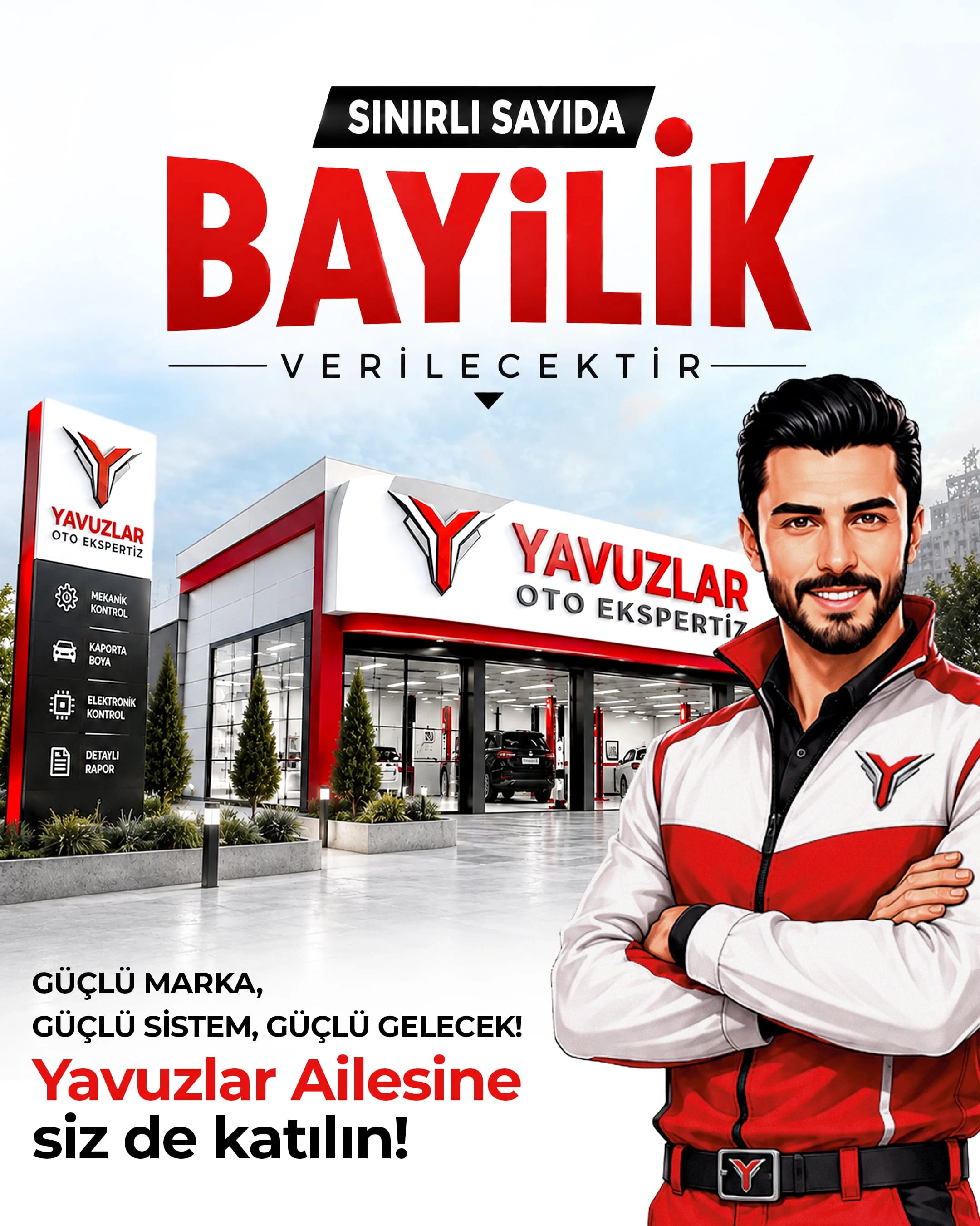 Yavuzlar Oto Ekspertiz ailesine siz de katılın — sınırlı sayıda bayilik verilecektir