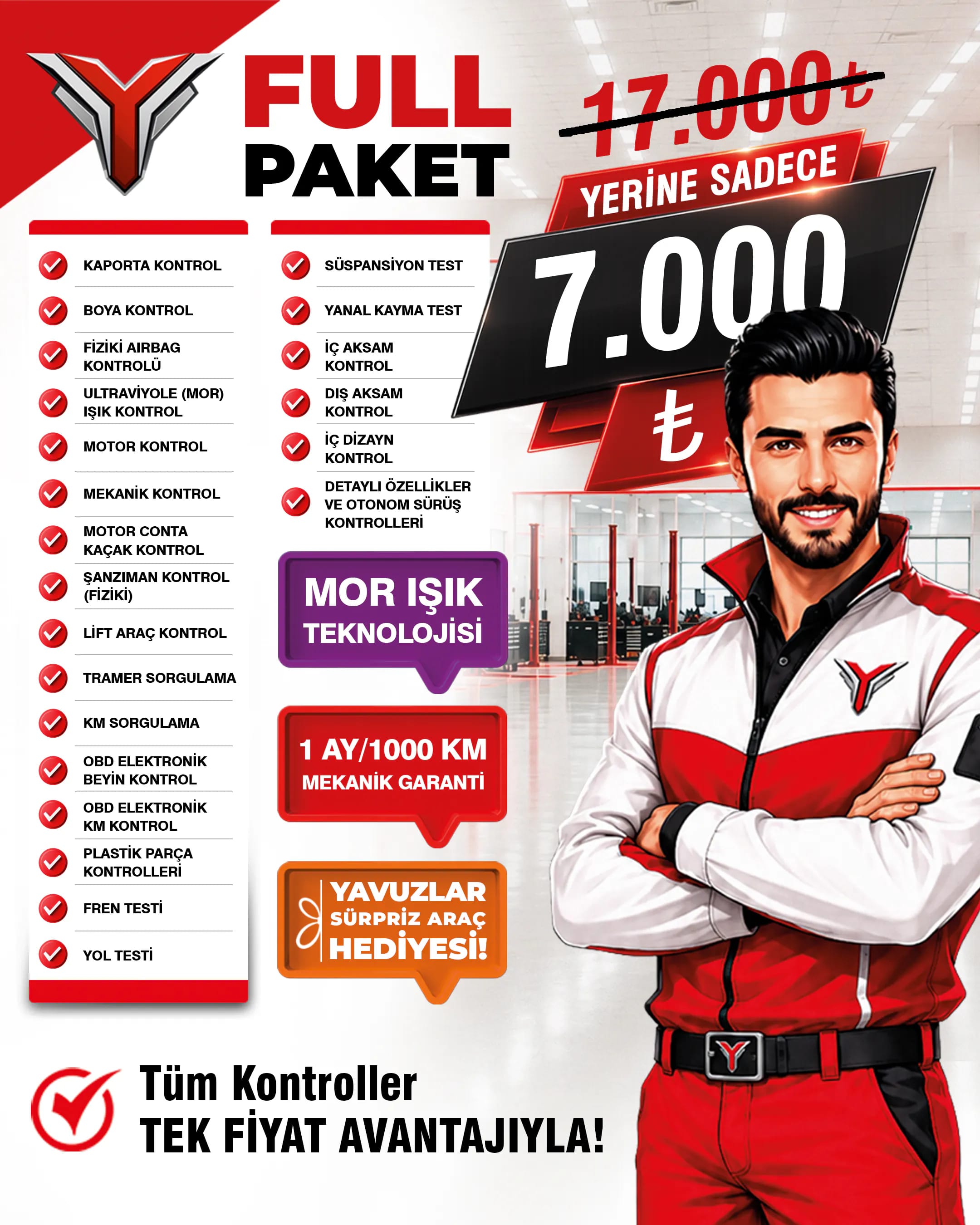 Yavuzlar Full Paket — tüm kontroller tek fiyat avantajıyla, 7.000 TL