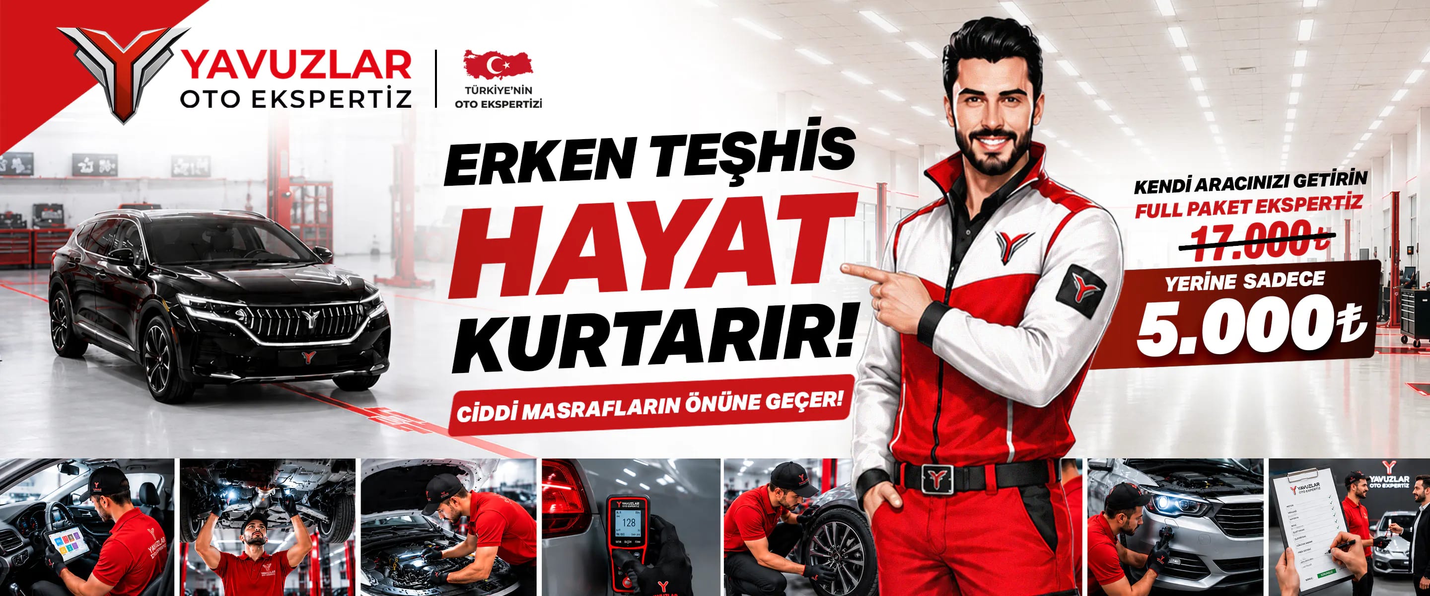 Erken teşhis hayat kurtarır — kendi aracınızı getirin, Full Paket ekspertiz 5.000 TL