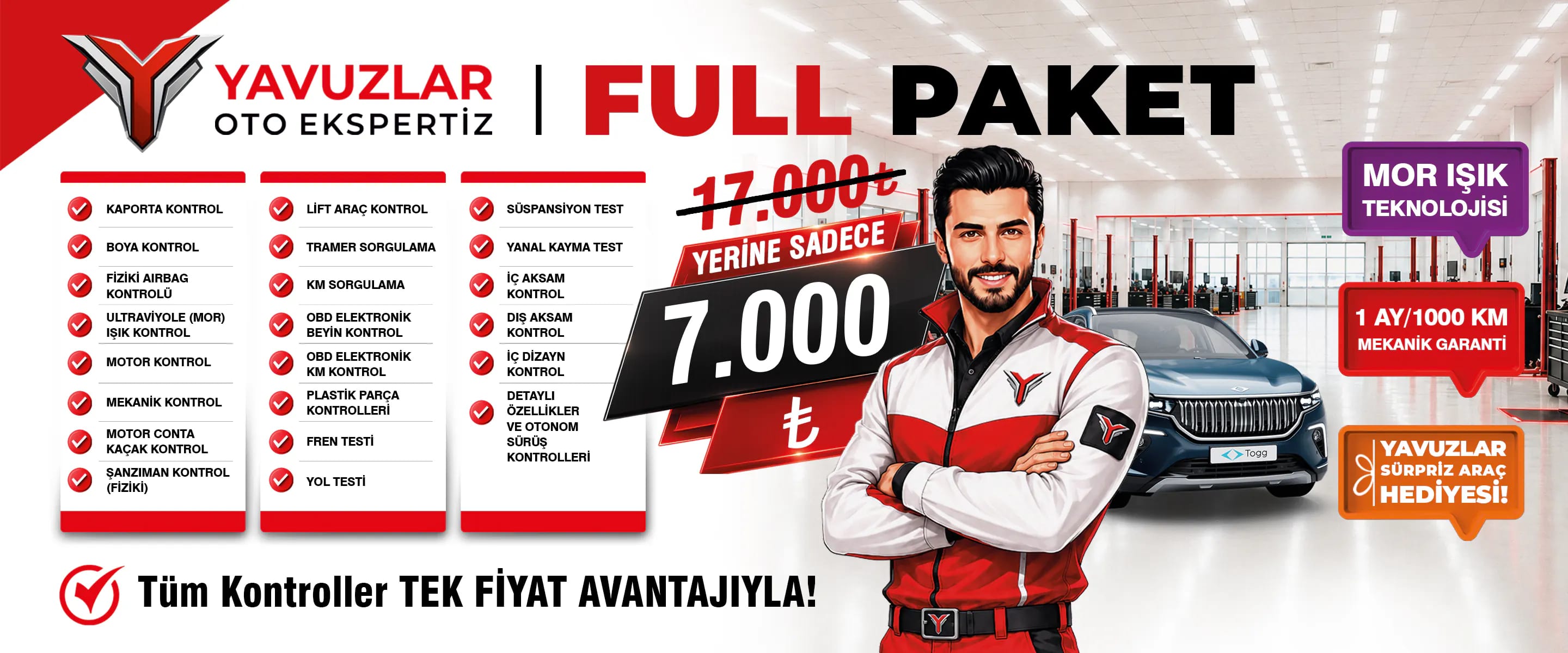 Yavuzlar Full Paket — tüm kontroller tek fiyat avantajıyla, 7.000 TL